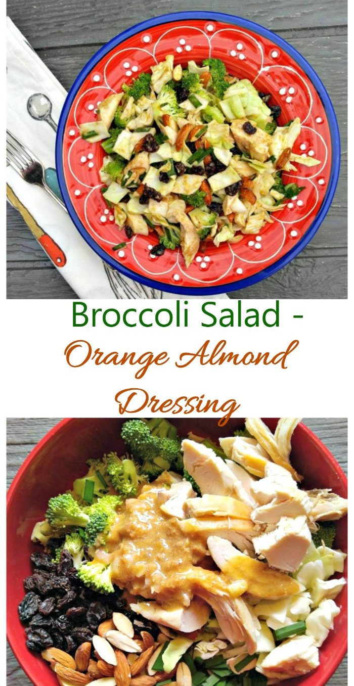 Salade de brocoli avec vinaigrette à l'orange et aux amandes
