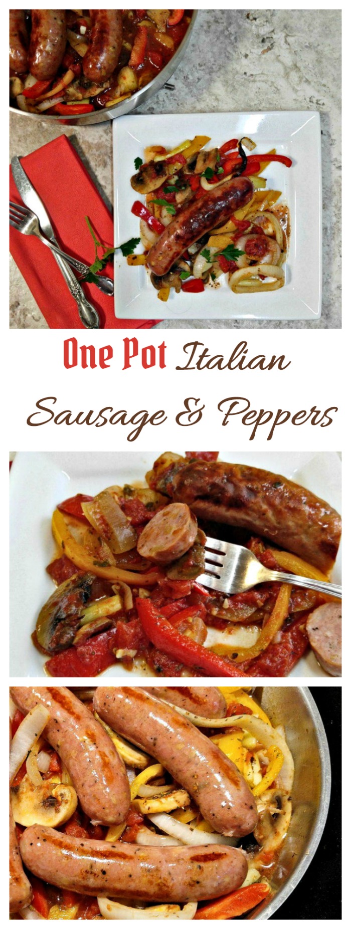 Saucisses et poivrons italiens au four - Recette facile en une seule casserole