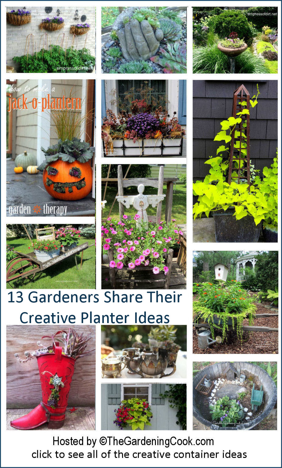 Jardinières créatives - Les blogueurs jardiniers partagent leurs idées de jardinières créatives